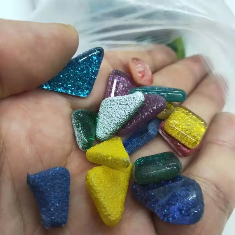 200 г/7 унций нерегулярные блестящие блики Кристалл Стекло Красочные DIY мозаика плитка/камни радужные материалы для рукоделия для детей/детей
