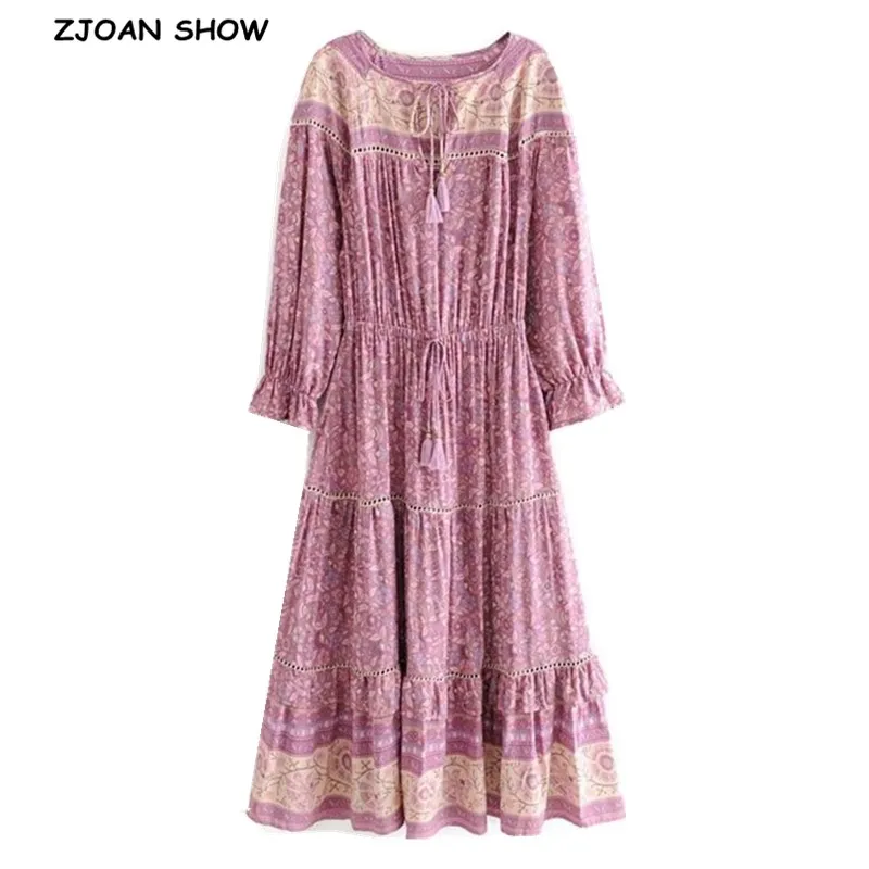 Женское богемное платье со шнуровкой и v образным вырезом с цветочным принтом