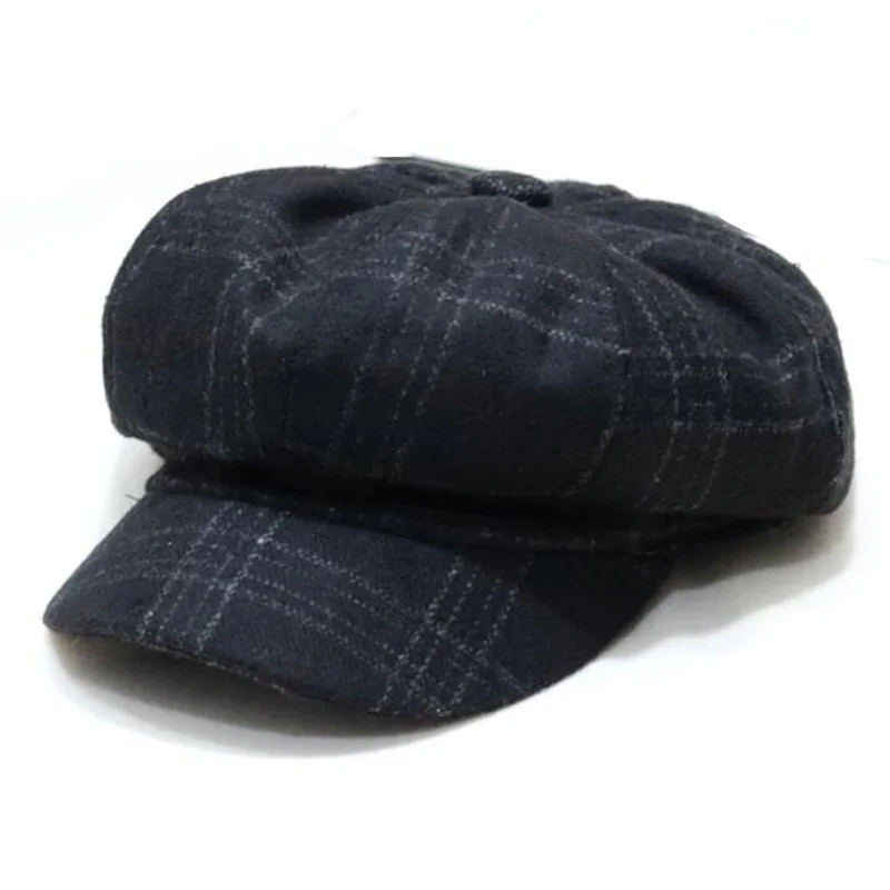 Женская/Мужская шерстяная шапка DYLAOPAN однотонная восьмиугольная газетчика