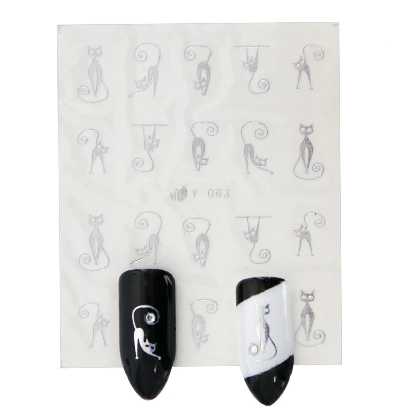 30 листов Набор наклеек для дизайна ногтей золотистые и Серебристые блестящие