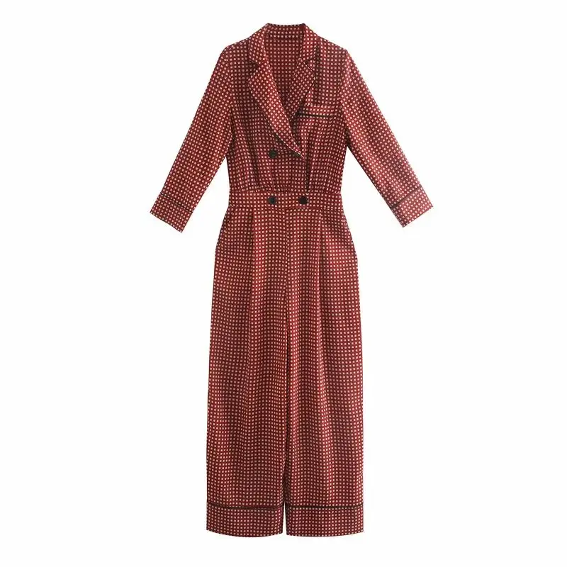 

2020 New Women Jumpsuit Printed Long Sleeves V-neck Elegant Fashion casual Jumpsuit vestidos femme robe