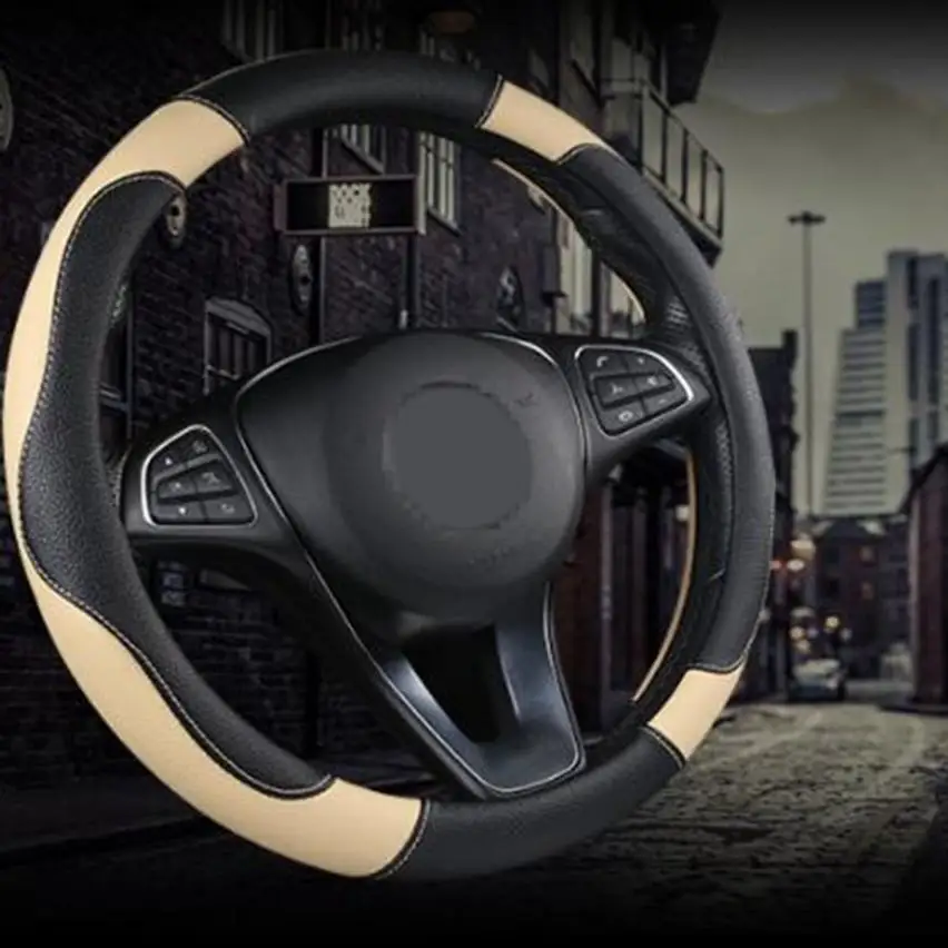 

Durable Anti-Slip Car Steering Wheel Covers Odorless Breathable Fashion Protective Cover