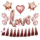 Невесты из розового золота латексных воздушных шаров с свадебный душ для молодоженов, Фольга шарики для свадебного украшения курица принадлежности для вечеринки-девичника