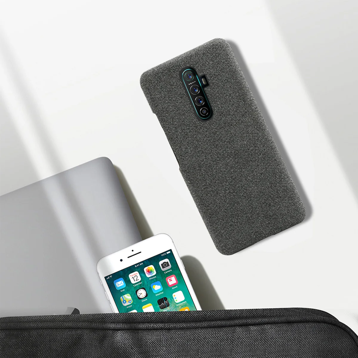 Для Oppo Reno Ace чехол на заднюю панель Ультратонкий Жесткий ПК Тканый дизайн защита