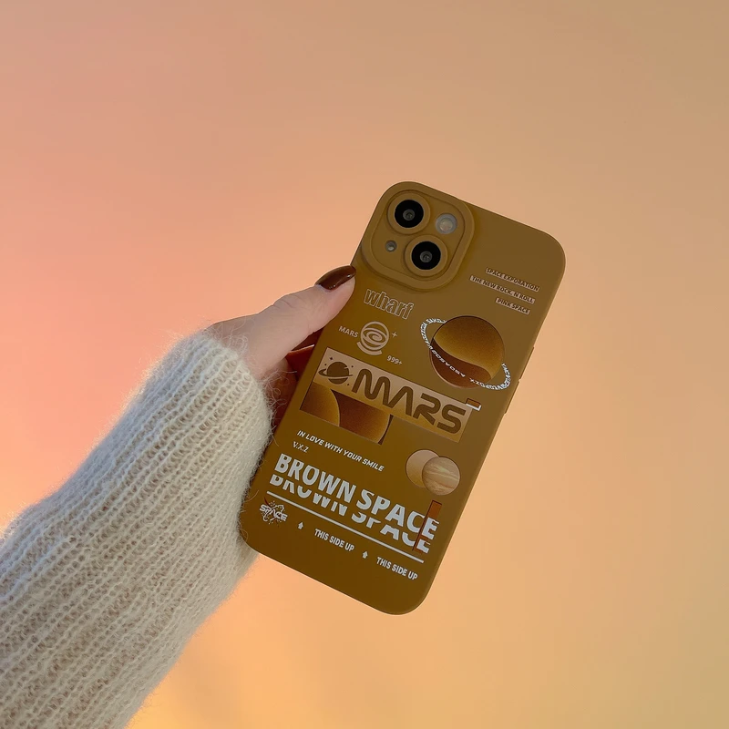 

Art Retro Mars Planet Space Phone Case For iPhone 13 12 11 Pro Max Liquid Silicone Soft Cover For iPhone X Xs Max Xr 7 8 Puls