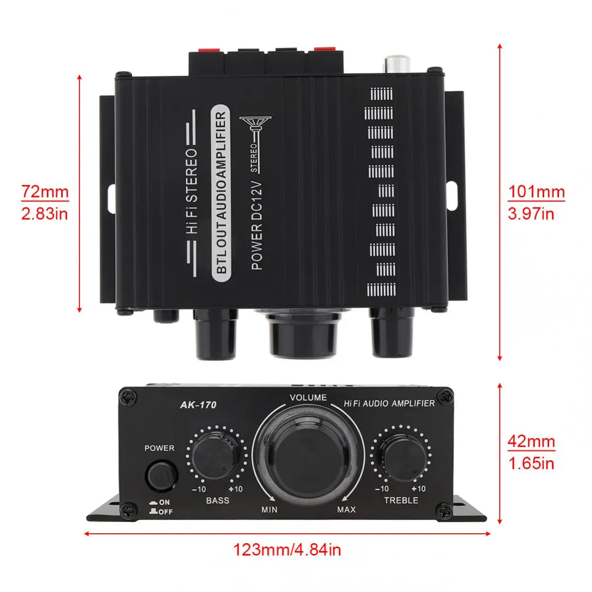 Усилитель мощности AK170 2x20 Вт 2 канала Bluetooth USB/SD | Автомобили и мотоциклы