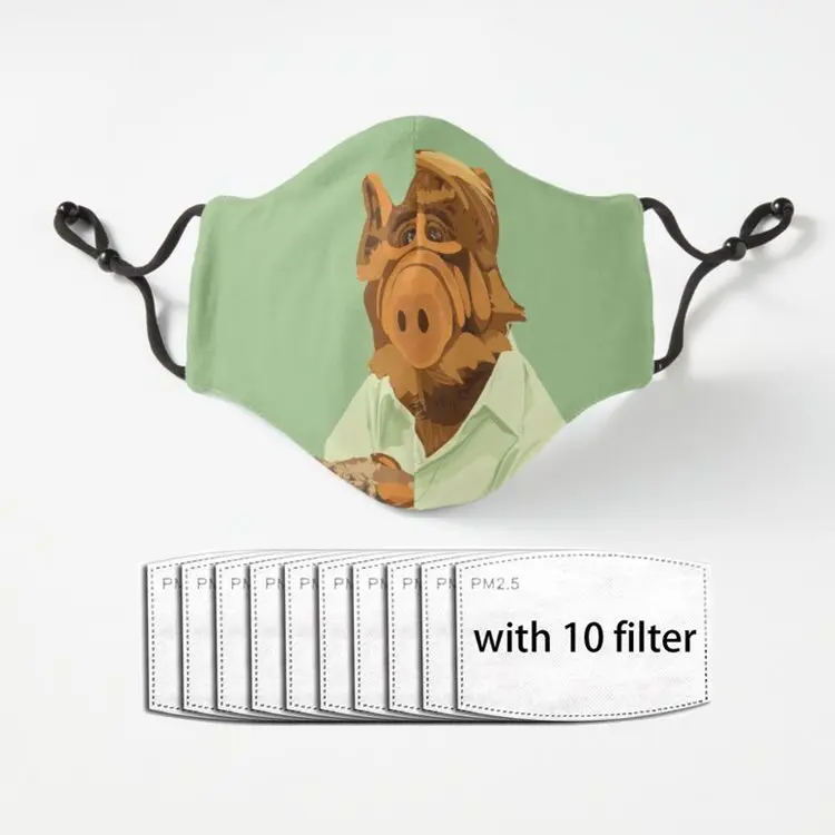 

Модная мужская и женская уличная спортивная маска Alf для инопланетных ТВ-шоу Регулируемая защитная маска унисекс Моющаяся