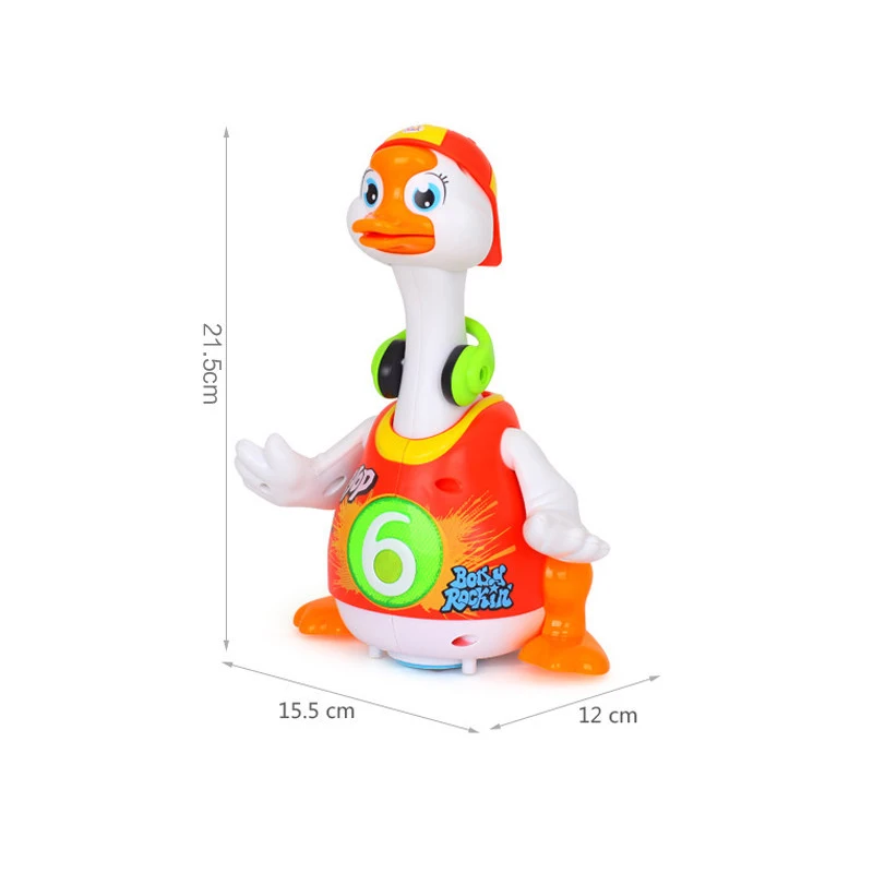 

Baby Toys Electric Hip Pop Dancing Duck Musical Lighting Doll Interactive Interactive Swing Goose Kids Learning Educational Toy