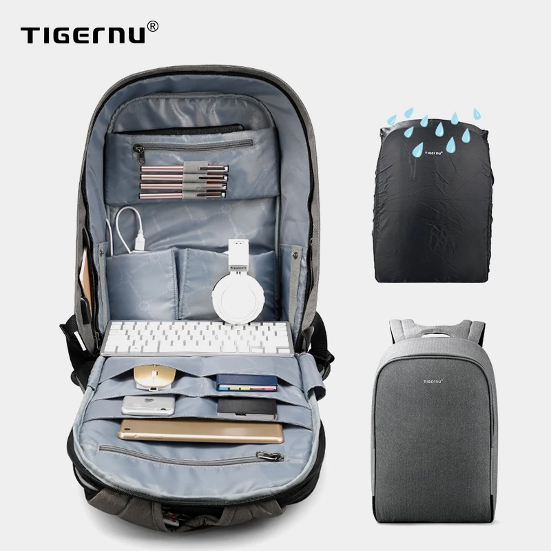 

Рюкзак Tigernu Анти-кражи 15,6 дюймовый ноутбук рюкзак Для мужчин Для женщин Для мужчин USB рюкзак, мужской рюкзак, школьный рюкзак для ноутбука су...