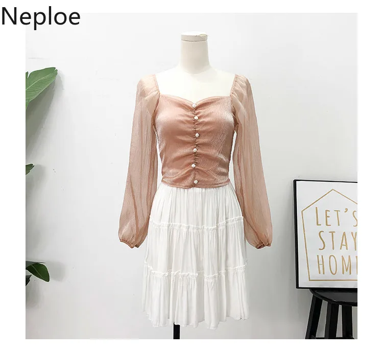 Сексуальная короткая блузка Neploe с вырезом лодочкой и открытыми плечами Женская