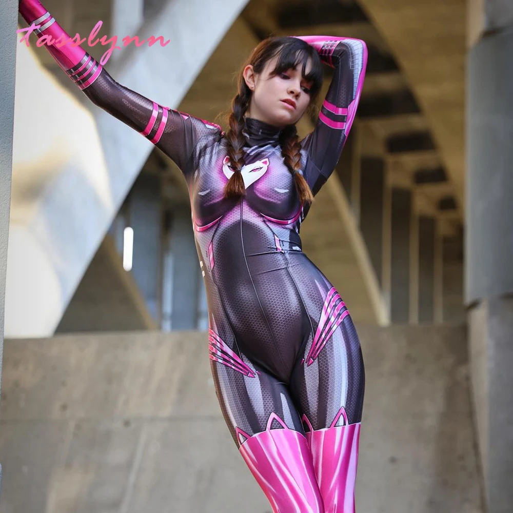 

Jamie Tyndall Anime Cosplay Cut Cat Miss Meow Cosplay Suit for Kawaii Girl Jumpsuits & Rompers Halloween Costume
