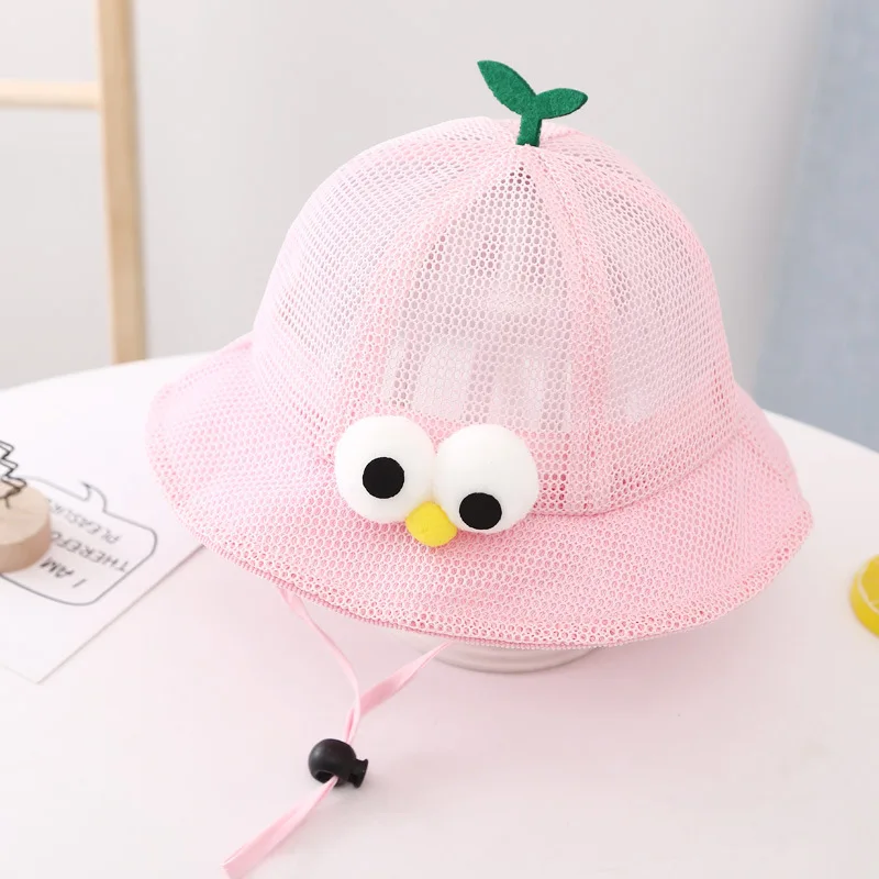 

Lovely Baby Sun Hat Leaves Eyes Summer 6-24 Months Baby Sun Shade UV Protection Fisherman Hat Boy Girl Net hat Kids Unisex Cap
