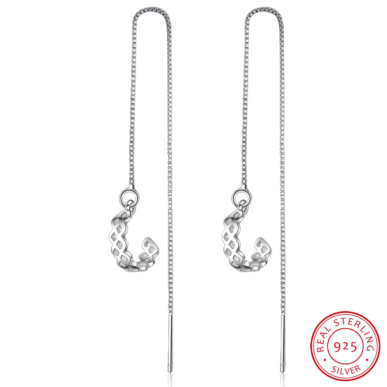 Настоящие 100% 925 пробы серебряные серьги подвески с кисточкой женские модные