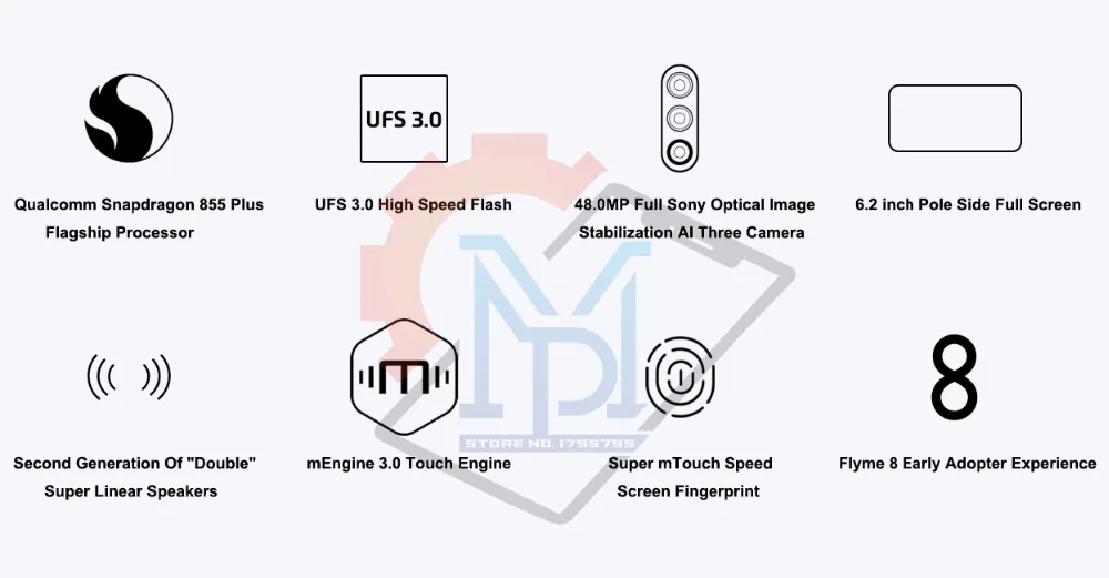 Meizu 16S Pro мобильный телефон 6,2 дюймов FHD+ 6G/8G+ 128G/256G Snapdragon 855 Plus Восьмиядерный Android 9,0 NFC Смартфон