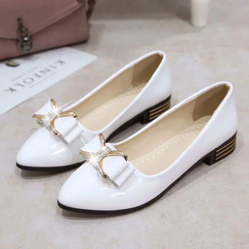 

Fashion light mouth single shoes women's heel thick heel versatile bow small shoes women's Korean version