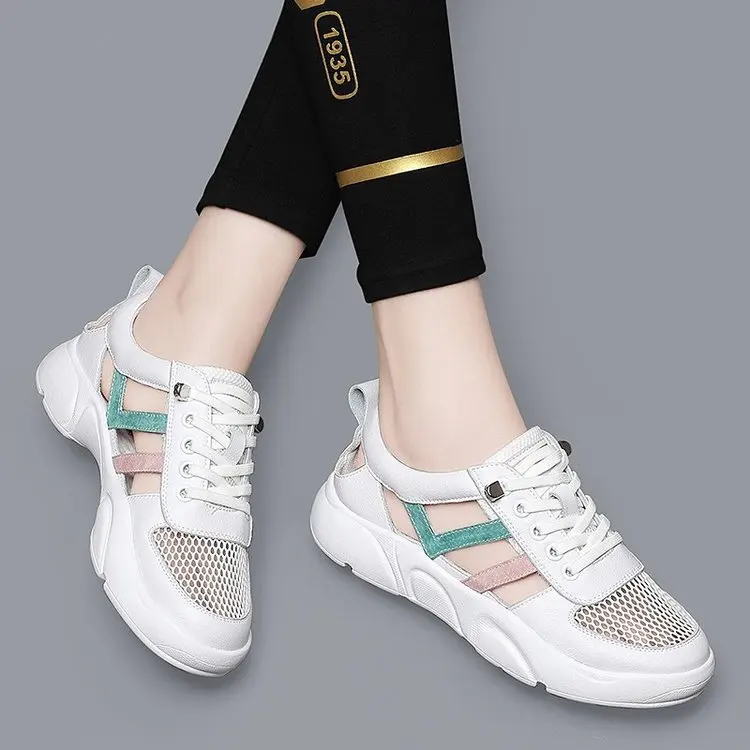 

Women's Sandals 2021 New Summer Soft Bottom Breathable Lightweight Exercise Running Flat Shoes Hollow Mesh Shoes