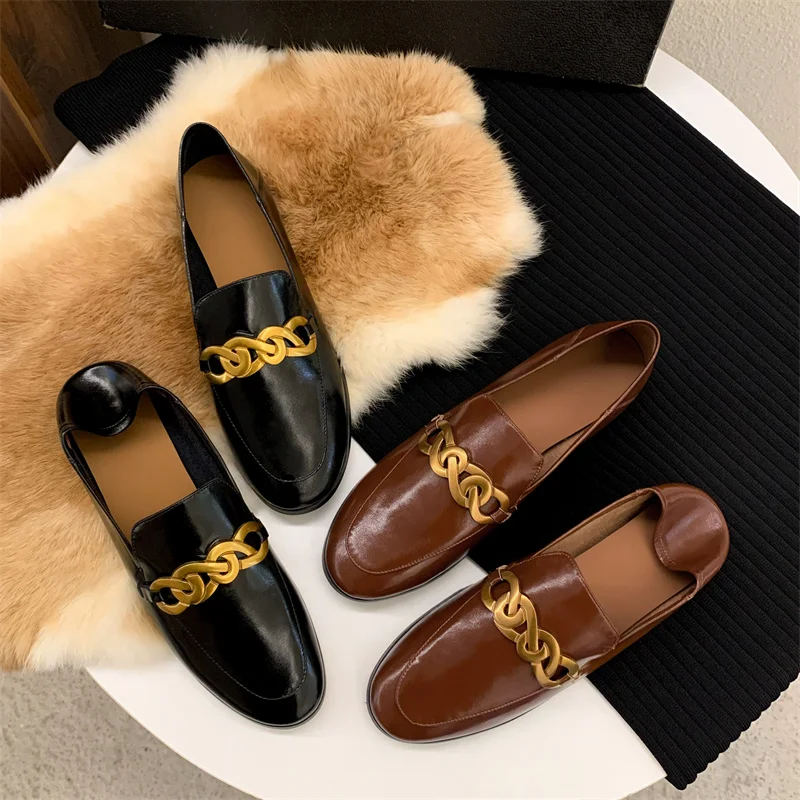 Мокасины женские из воловьей кожи дизайнерские туфли на плоской подошве с