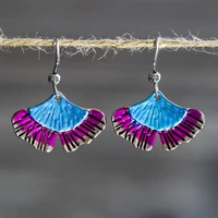 vintage ginkgo leaf metal crochet earrings for women 2020 multicolor exquisite texture engraving earring long jewelry z4d273