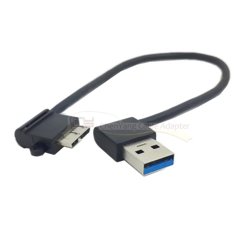 

USB 3.0 A male elbow to Micro USB elbow mobile hard disk box Left and right data cable