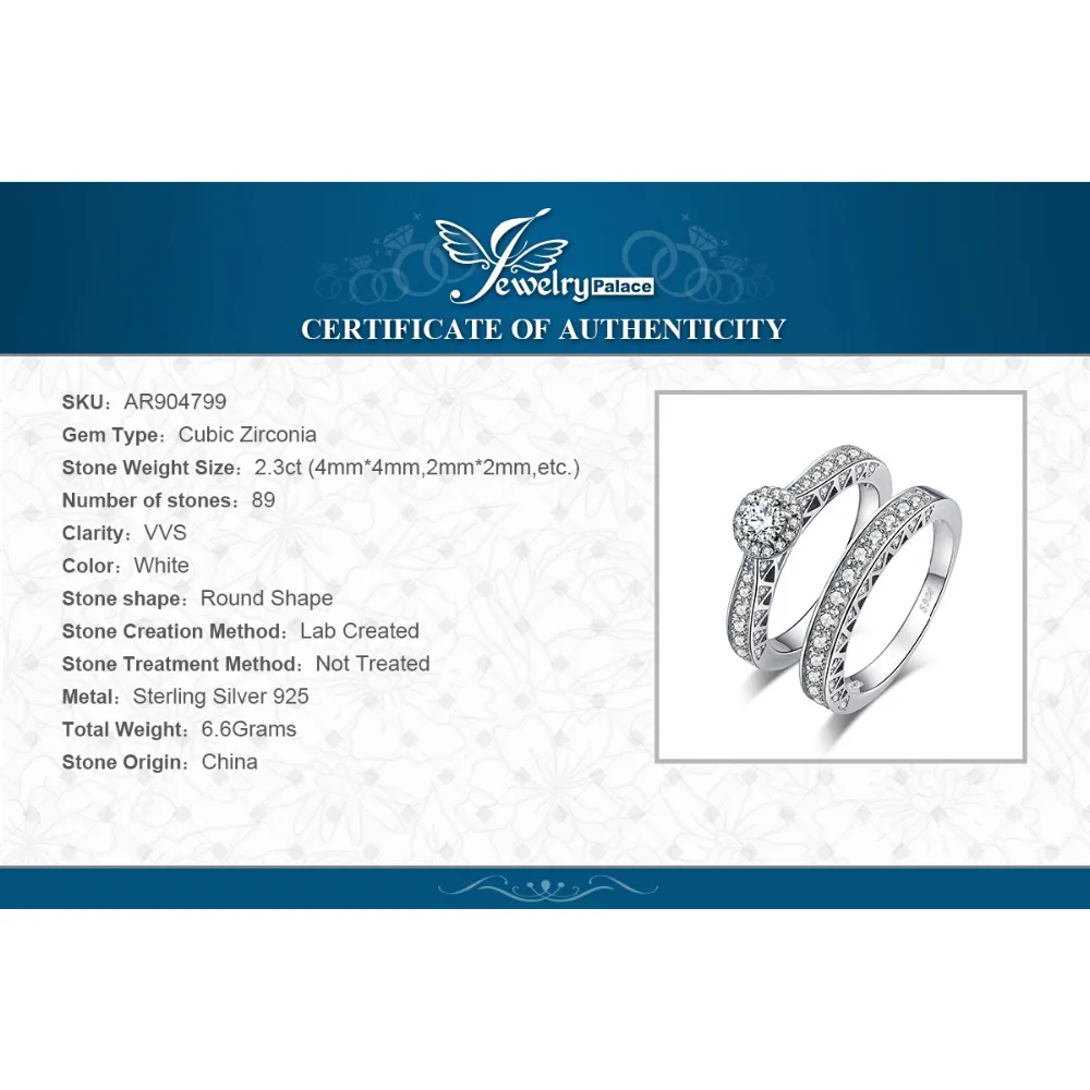 

Vintage Engagement Ring Set 925 Sterling Silver Rings for Women Anniversary Wedding Rings Bands Bridal Sets Silver 925 Jewelry