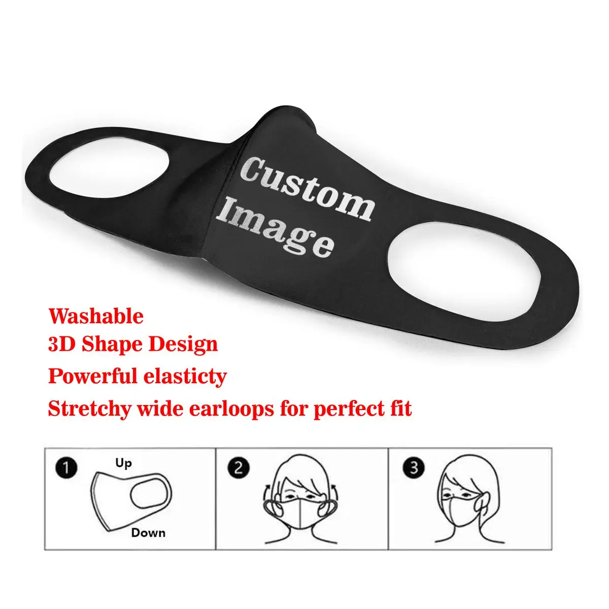 2020 Повседневная маска для рта с индивидуальными принтами Женская моющаяся