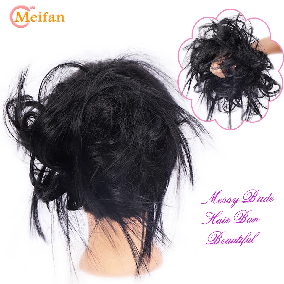 MEIFAN синтетический волнистый гибкий пучок волос прямой пончик шиньон эластичные