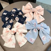 korean style new items 2021 for women fashion printed chiffon bow hair clip hair accessories headwear dress up beauty hairpin