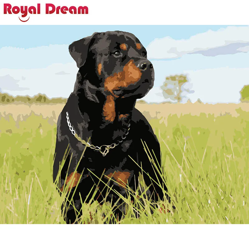 Рисование по номерам на холсте черная собака|Рисование и каллиграфия| |