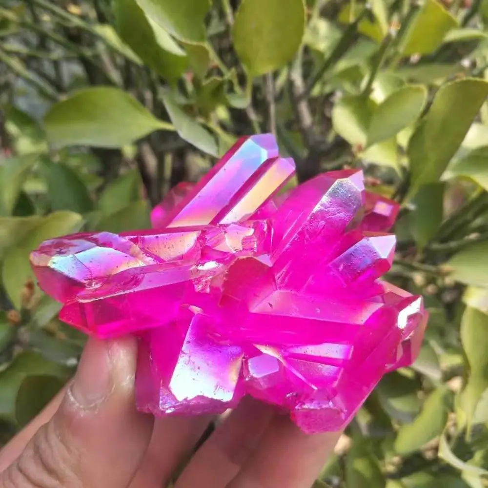 Редкий красивый кристалл кварца с красным пламенем aura образец кластера 120 140