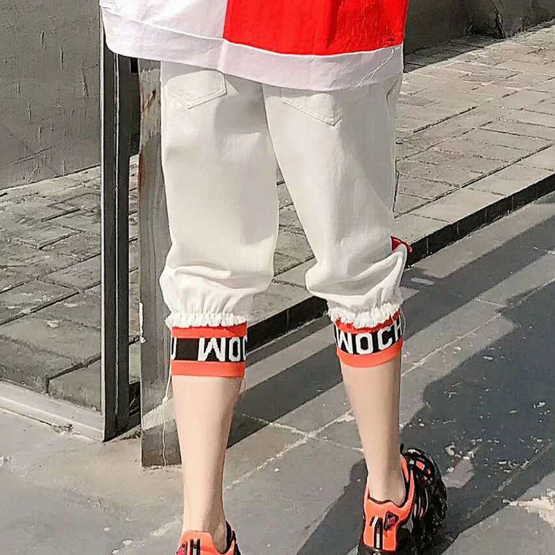 Женские рваные джинсы Max LuLu Винтажные эластичные брюки-султанки в Корейском