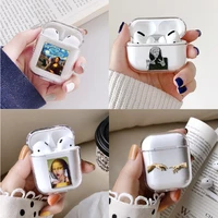 van gogh mona lisa art earphone case for apple iphone charging box for airpods pro hard transparent protective cover accessories