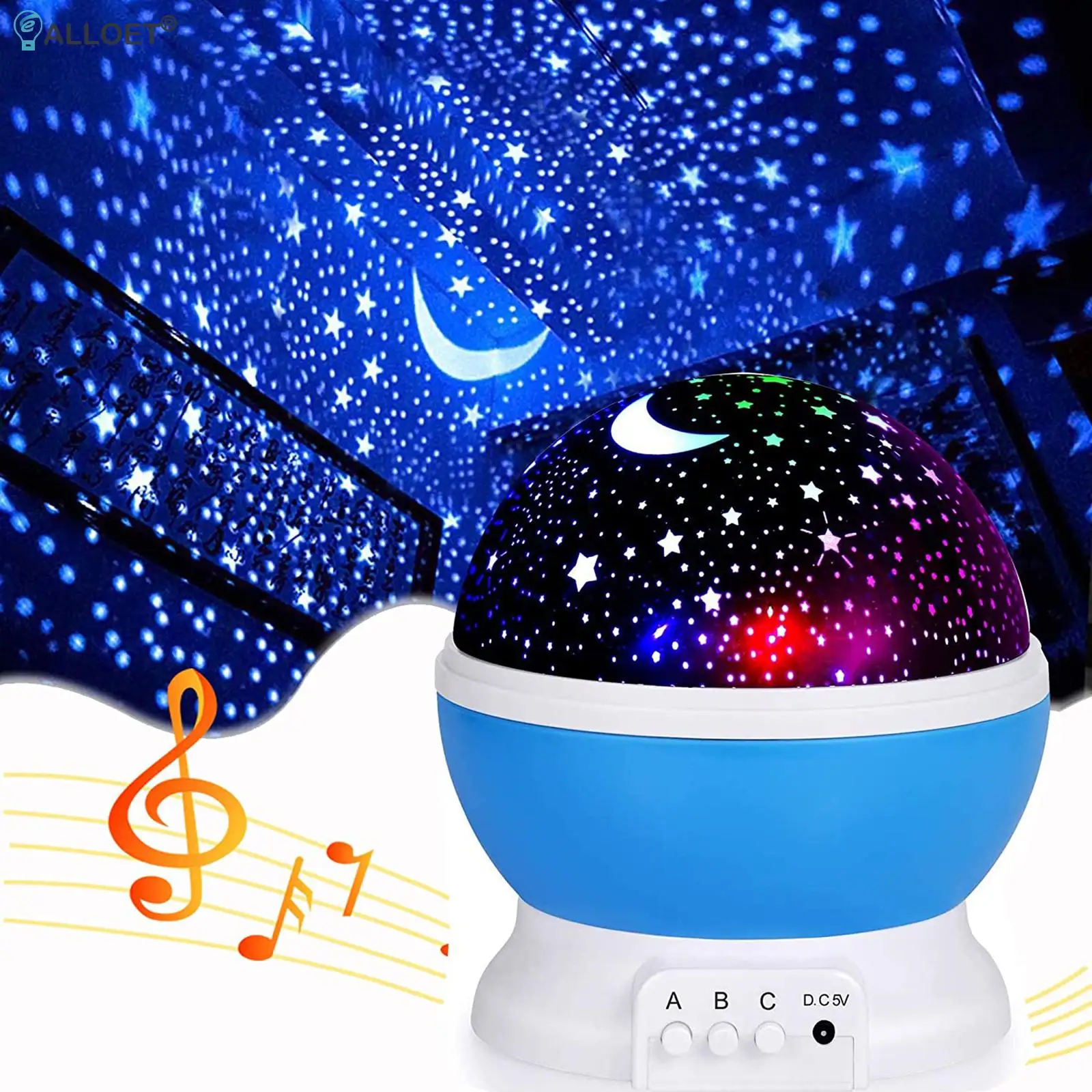 

Star Projector Lamp Children Bedroom LED Night Light Baby Room Decor Rotating Starry Sky Moon Lamp Galaxy Projector Table Lamp