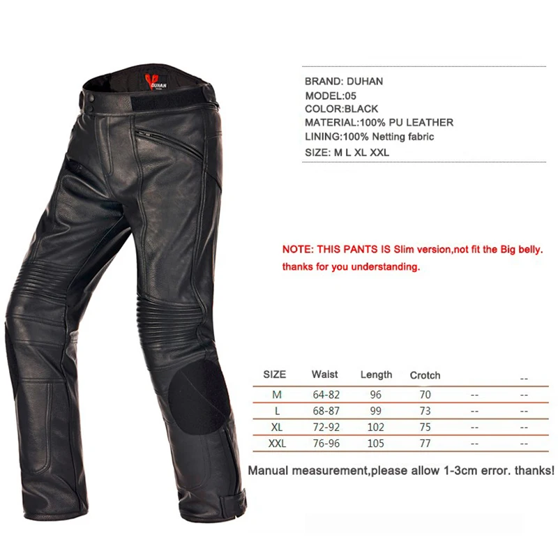 DUHAN Motorcycle Trousers Motorcross Riding Protective Waterproof Windproof PU Imitation Leather Racing Sports Pants | Автомобили и