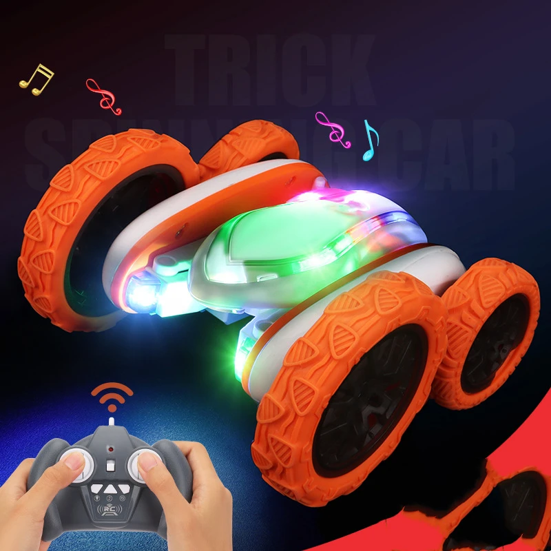 

Remote Control Car 2.4G Truck Light Music kid's Toy for Adult Vehicle Professional RC Model Roll Car Flip Electric High-speed
