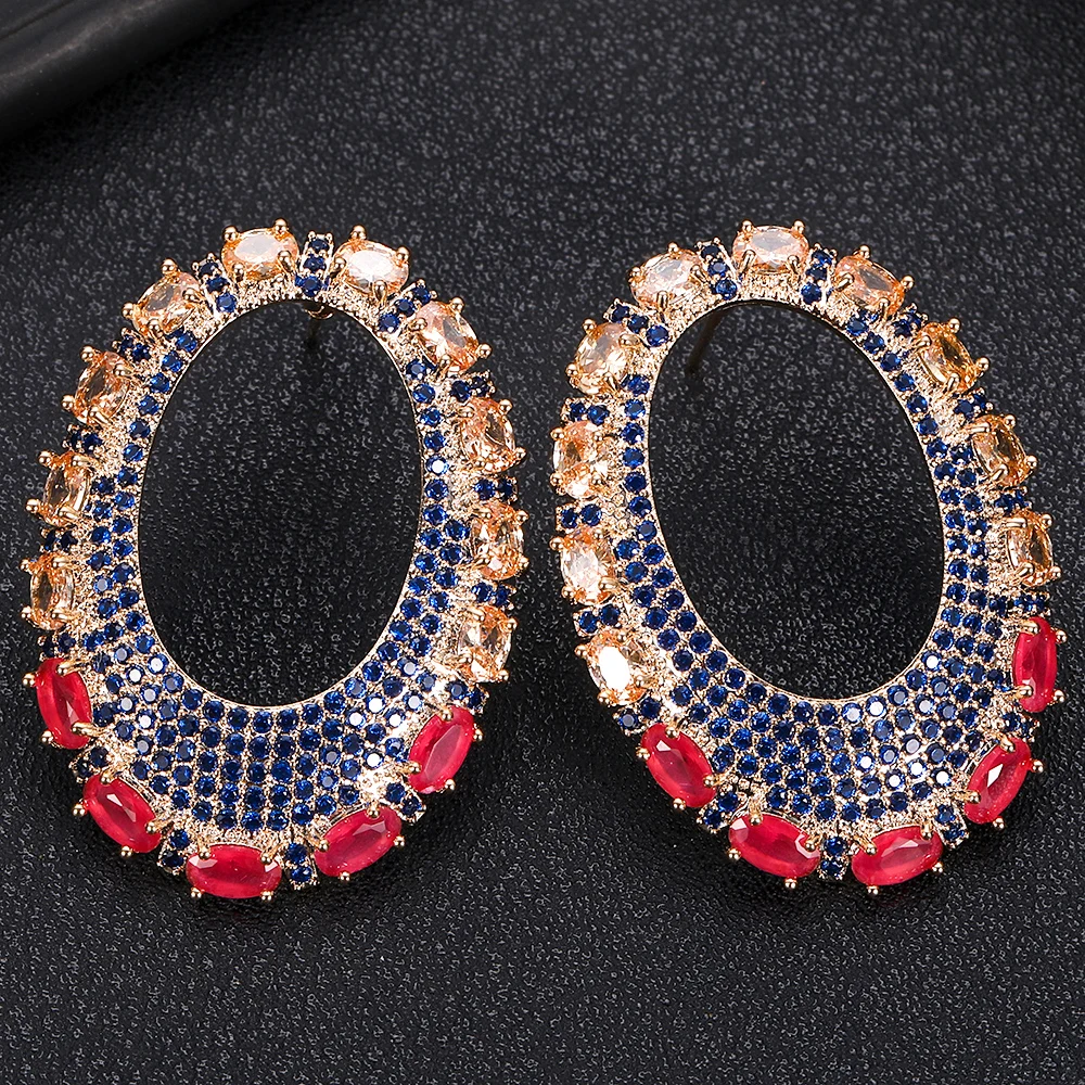 Janekelly новый элегантный и очаровательный круглый Форма Серьги гвоздики для женщин