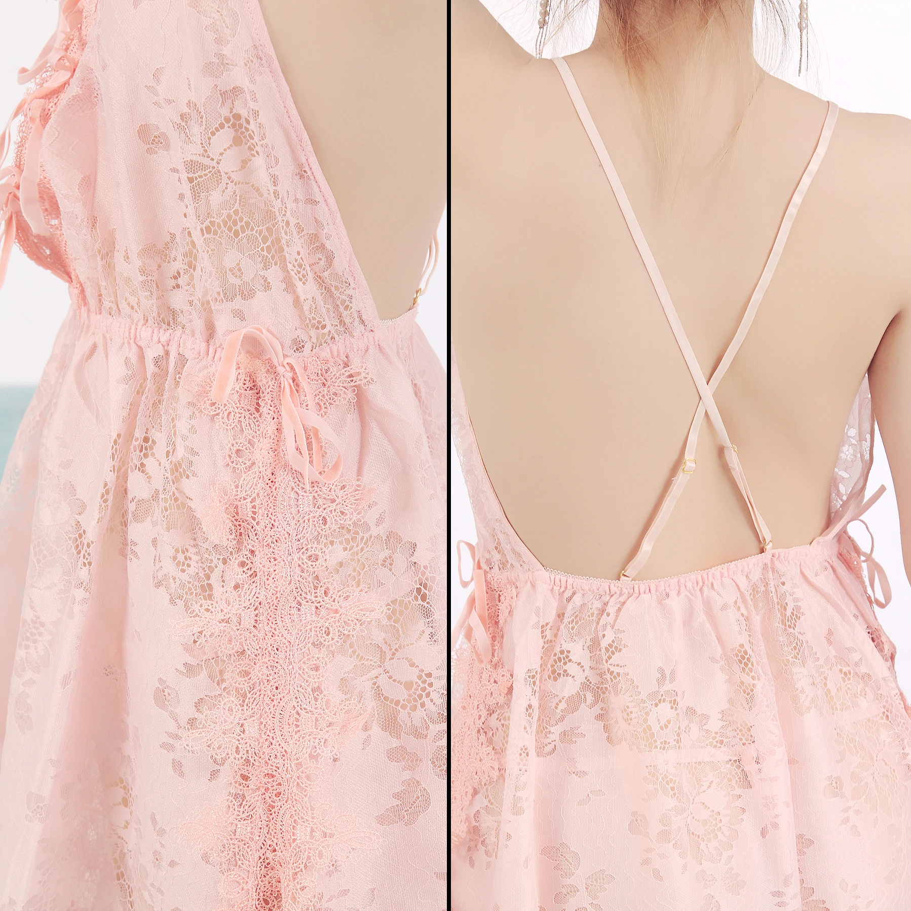 

Ladies sexy lingerie Lace lace fashion Sexy and enchanting Tracksuit One-piece nightdress within Temptation Solid color Passion