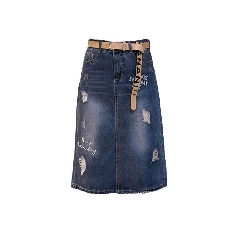 Женская джинсовая юбка Корейская винтажная Сексуальная размера плюс базовая