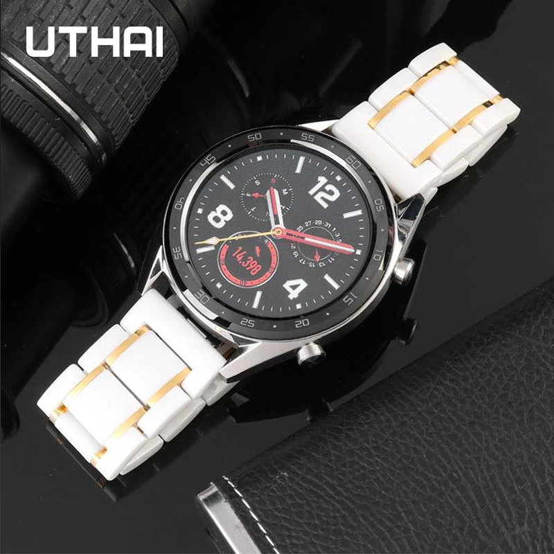 ceramic watch strap stainless steel between ceramics 20mm 22mm watch strap watchband for samsung s3 46huawei gt uthai c09 free global shipping