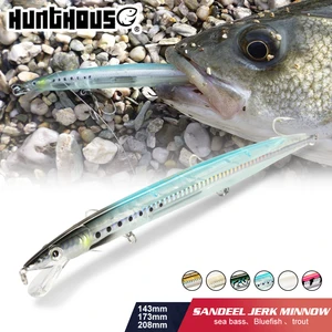 Приманка для рыбалки Hunthouse minnow sandeel jerkminnow, плавающая гольян 143 мм14 г 173 мм23 г 208 мм33 г для рыбалки
