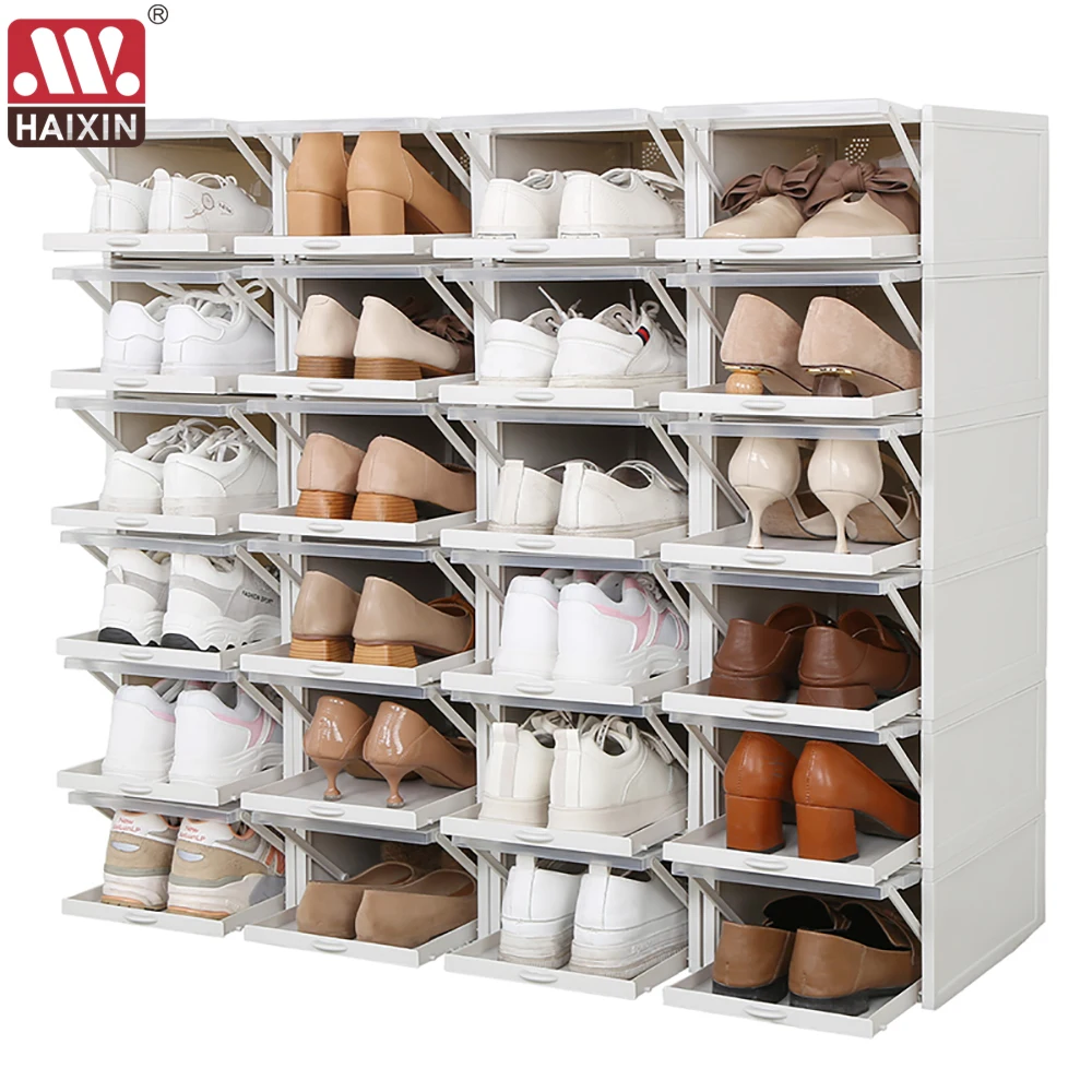 

3pcs Grey orange shoe boxes storage box shoes box thickened dustproof shoe organizer box superimposed combination shoe cabinet