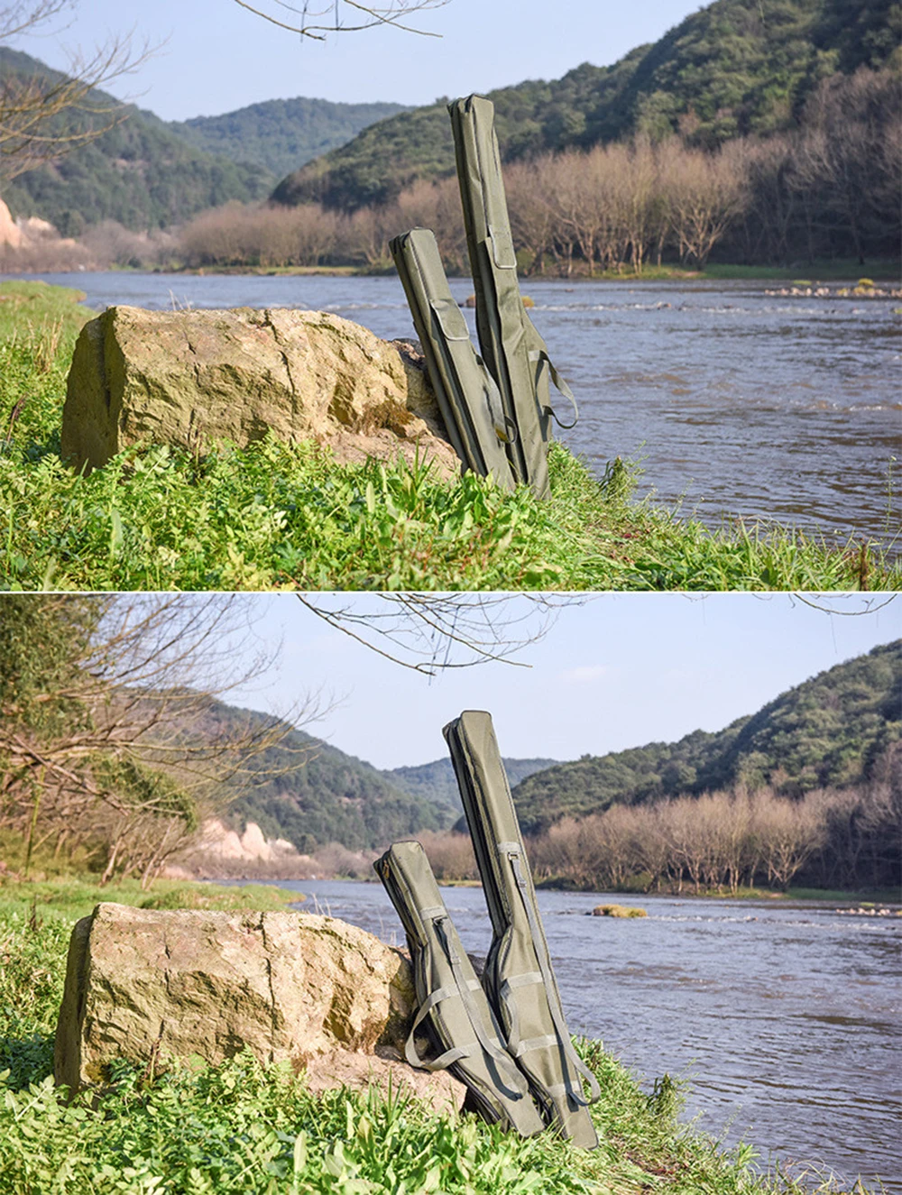 

2 Layers 100/150cm 420D Oxford Cloth Portable Folding Fishing Bags Fishing Rod Carrier Fish Pole Tools Storage Bag