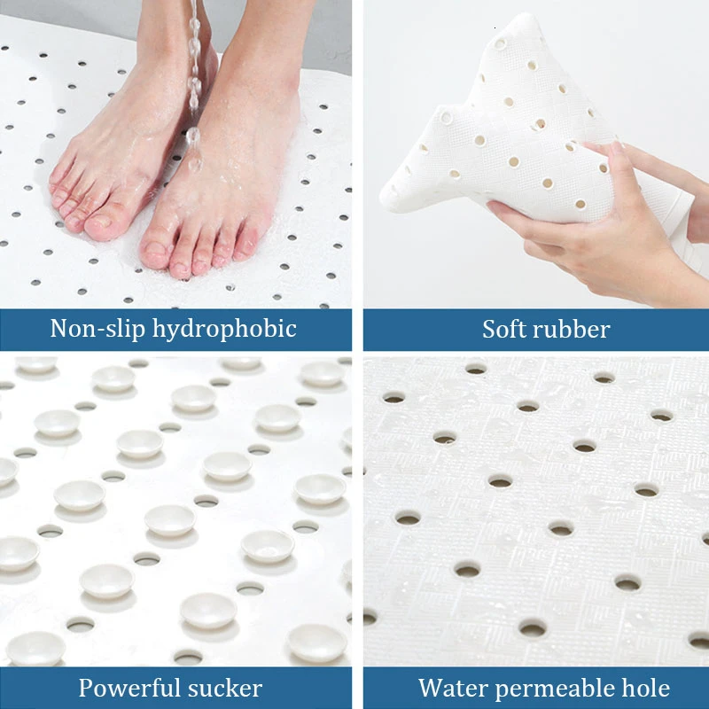 RFWCAK ПВХ нескользящий коврик для ванной на присоске безопасный комнаты ковер