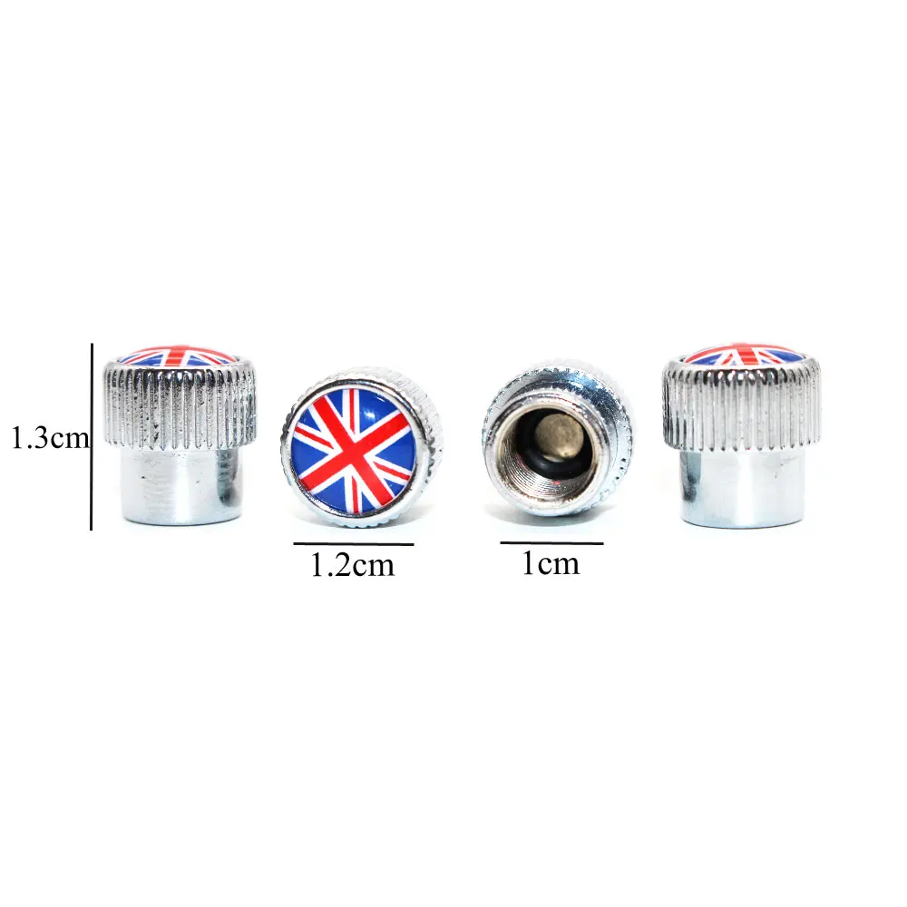 4 Pcs/Set Zinc Alloy England National Flag Tire Valve Stem Cap Wheel Air Caps for Auto Cars (Red Blue)|Стержни и колпачки