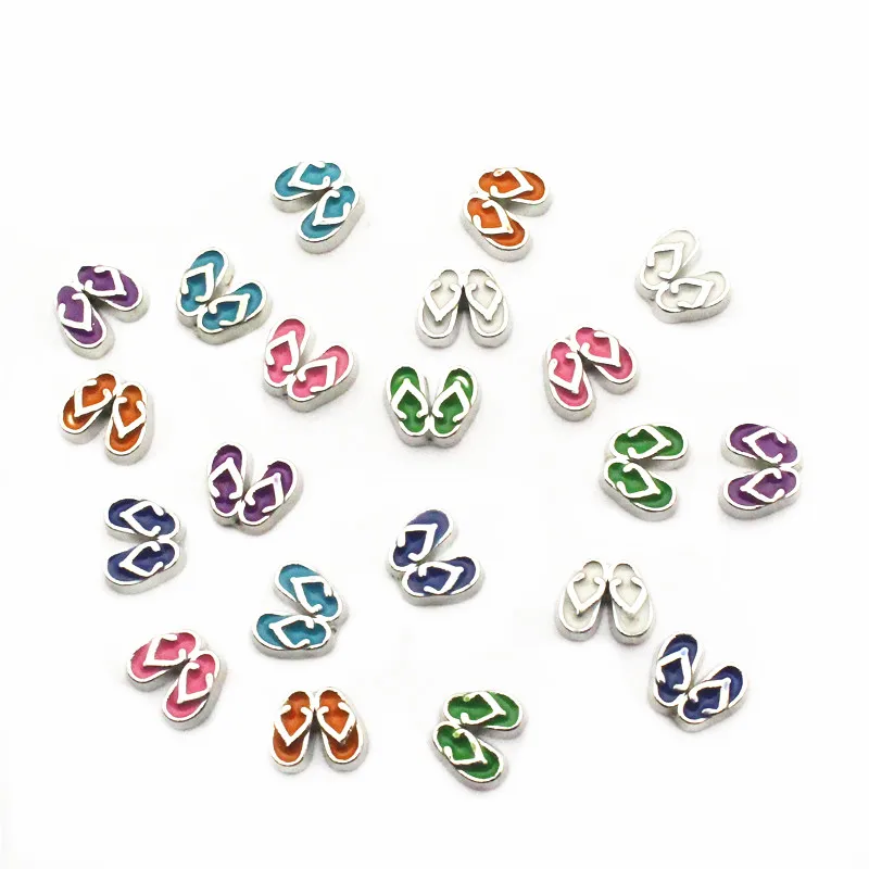 

Mix 10pcs/lot Charms slipper Floating Charms for Floating Memory pendant charms Lockets DIY Jewelry