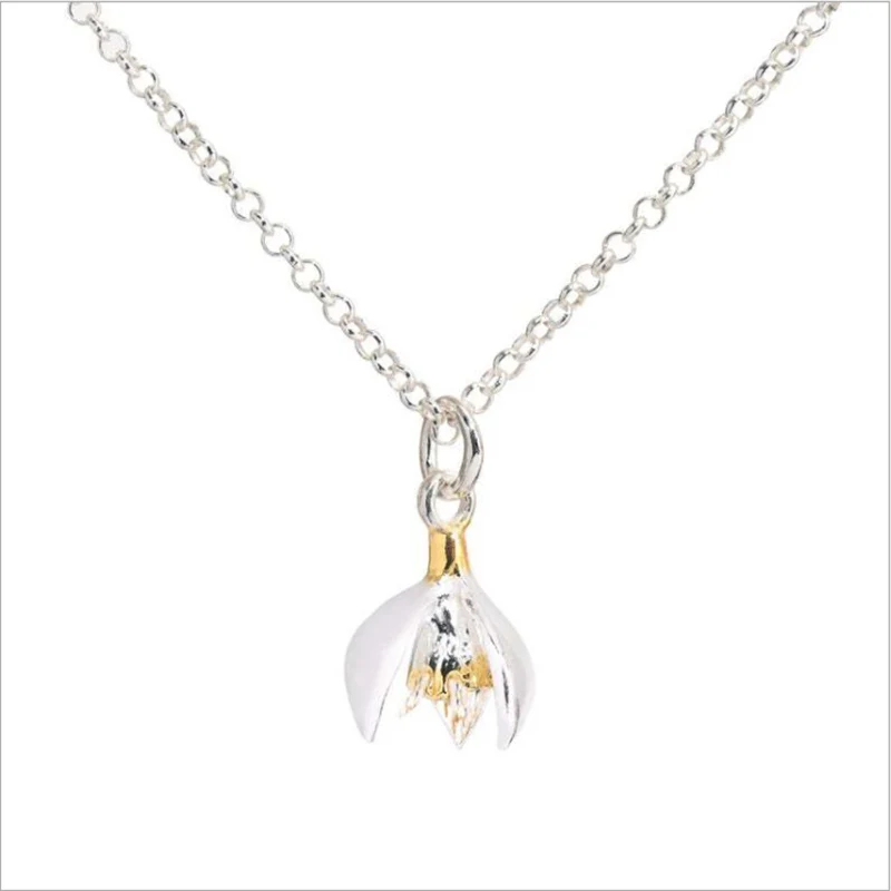 

Women Alloy Snow Lotus Earrings Necklace Simple Style Earring Jewelry For 2021 New Fashion ENDQ