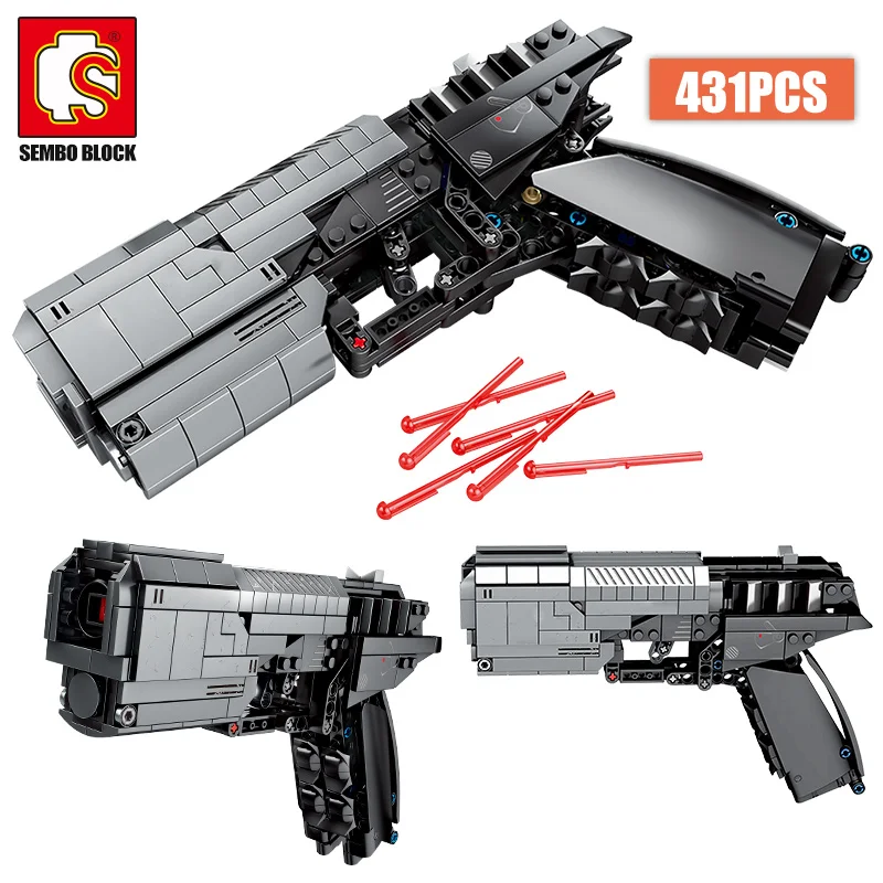 SEMBO 431 шт. городская полиция пистолет оружие строительные блоки военно