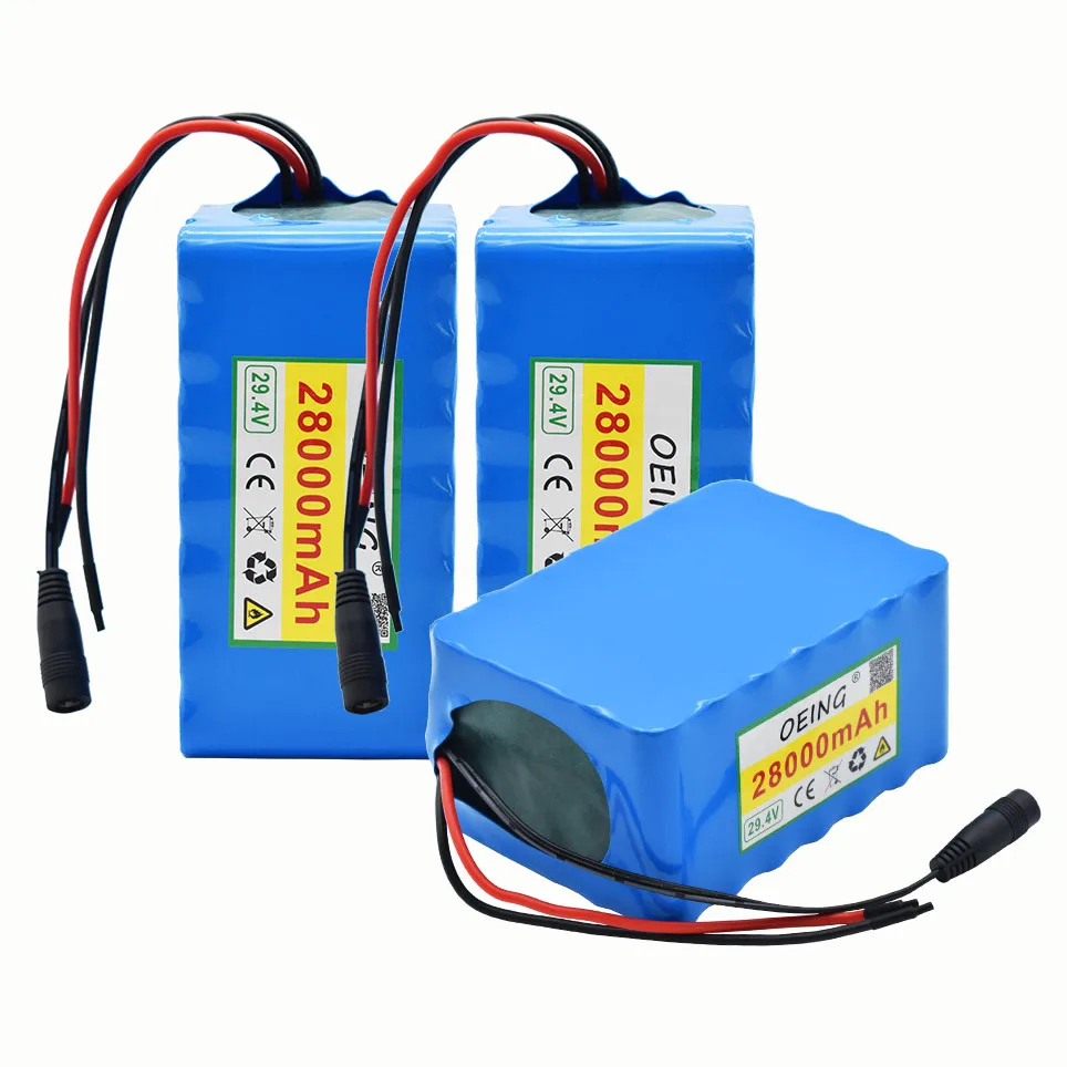 

NEW High Quality 7S5P 24v 28Ah Battery Pack 250w 29.4V 28000mAh Lithium Ion Battery For Wheelchair Electric Bicycle BMS