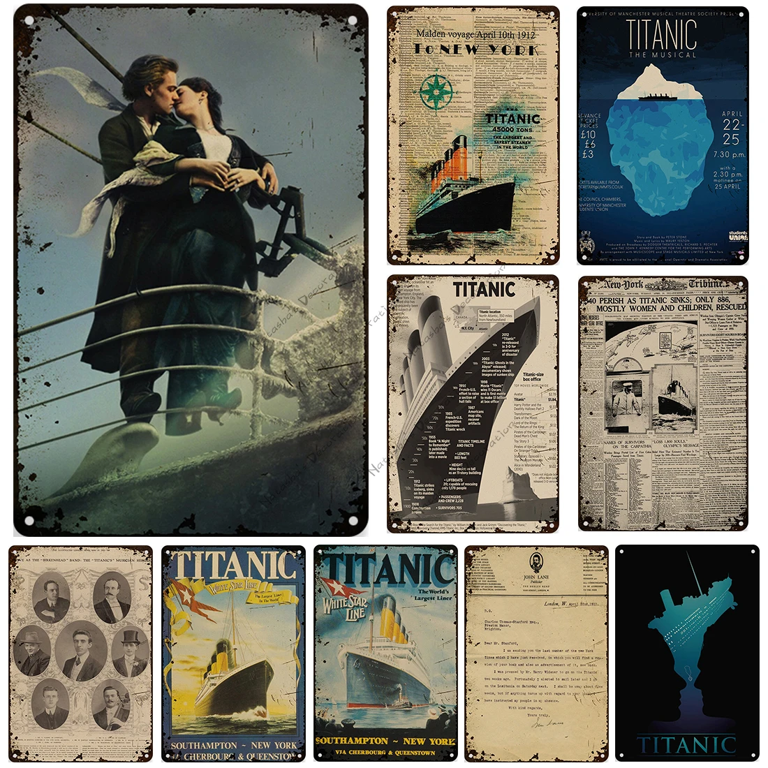Классический металлический жестяной знак Titanic's Return Voyage мужская пещера