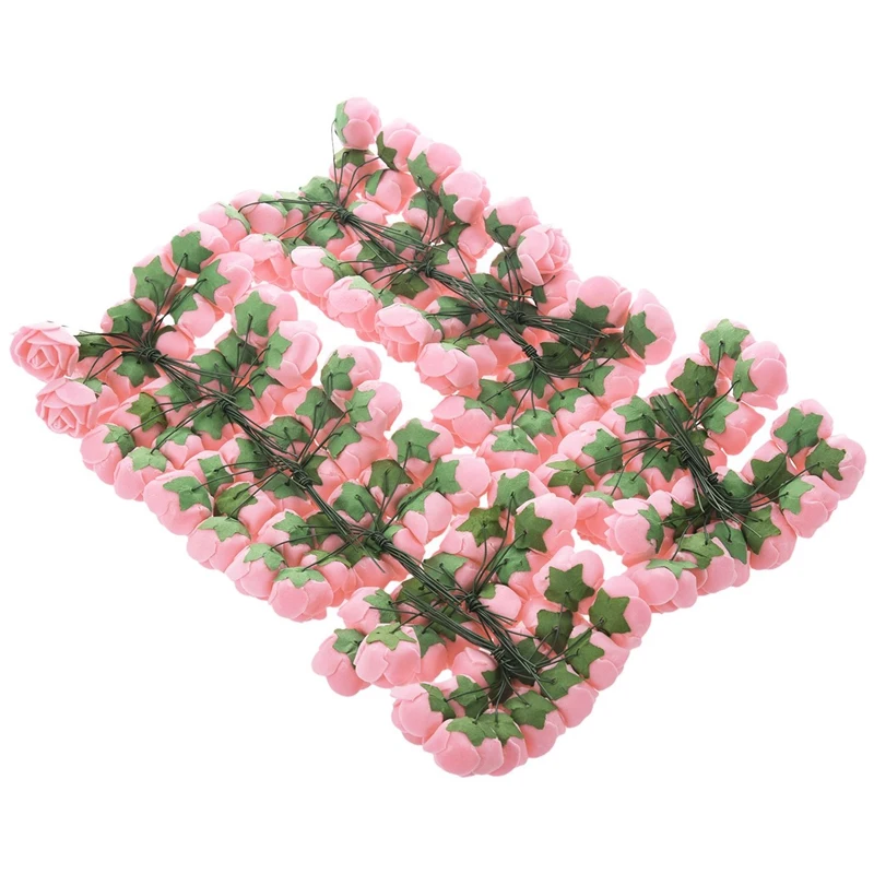 Промо акция! 288 шт 2 см ПЭ Роза пена мини цветок букет сплошной цвет свадебные