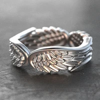 womens 925 vintage thai silver black wings ring party gift jewelry wholesale